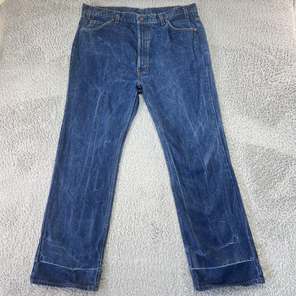 Levis 517 Orange Tab Jeans Mens 42x30 Blue Straight Zip‎ Fly Classic Denim